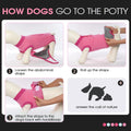 FUAMEY Recovery Suit for Dogs After Surgery,Soft Breathable Dog Bodysuit E-Collar & Cone Alternative Surgical Suit,Male Female Dog Neuter Spay Suits Anti Licking Wounds Onesie Rose Stripes XL