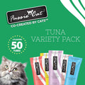 Fussie Cat, 0.5 Ounces Each, 50 Tubes, Tuna Variety 5 Flavors