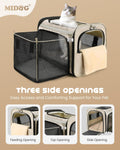 MIDOG Cat Carrier Soft for Small to Medium-Sized Cats,Up to 15 Lbs, TSA Airline Approved Soft Sided Pet Carrier,Collapsible Travel Cat Bag(Beige)