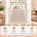 SPACEANY Retractable Safety Baby Gate or Mesh Dog Gate,Durable Portable Mesh Retractable Gate,Easy to Use for Stairs, Doorways, Hallways, Indoor, Outdoor, 33.5" Tall, Up to 45" Wide, Cream