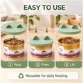 OHMO 2 Pack Cat Food Can Lids, Small Size (3 oz) Silicone Pet Food Can Lids Covers for 3 oz Cat Food Cans, Light Green