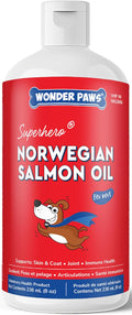 Premium Salmon Oil for Dogs – Pure Norwegian Salmon Oil High in Omega 3 EPA & DHA -Powerful Fish Oil for Dogs Skin & Coat, Hip & Joints, Allergies & Itchy Skin – Omega 3 Fish Oil for Dogs-8oz Liquid