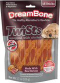 DreamBone Twist Stick Sirloin Rawhide-Free Dog Treats, 15 Count
