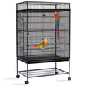 Daoeny Bird Cage Seed Catcher, Large Bird Cage Cover, Adjustable Soft Airy Nylon Mesh Net, Birdcage Cover Skirt Seed Guard for Parrot Parakeet Macaw African Round Square Cages (Black)