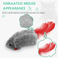 FYNIGO Self Play Cat Toys,2 Pack Door Hanging Cat Mouse Toy with Squeaky Sound,No Batteries Required,Interactive Cat Enrichment Toys for Bored Indoor Adult Cats,Cat Boredom Toys Mice with Feather Tail
