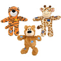 KONG Wild Knots Dog Toys 3 Pack – Bear, Giraffe & Tiger – Durable Plush Toys with Internal Knotted Rope & Squeaker – Soft Outside, Tough Inside – Ideal for Tugging & Chewing (Medium/Large)