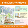 Cat Window Perch with Industrial-Grade Suction Cups - Solid Pine Wood Hammock Bed, Soft Cushion - 42 lb Capacity for Cats Inside