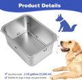 Lonepetu 3 Gallons Large Dog Water Bowl, Stainless Steel Metal Dog Bowls, Large Capacity Pet Food Bowl Water Dish for Indoor and Outdoor Universal for Medium to Giant Dogs