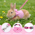 Bunny Clothes for Rabbits, Pink Polka Dot Rabbit Harness and Leash Set
