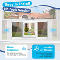 All Season Cat Door for Window with Screen Mesh & Clear Acrylic Panel,32"-36" Adjustable Width,Magnetic Closure Weatherproof Window Pet Door,Aluminum Frame Window Cat Door Insert for Sliding Windows