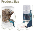 chuyouan No Mess Bird Feeder Water Dispenser Set, Automatic Parrot Feeder for Cage Transparent Acrylic Food Container Drinker Cage Accessories Parakeet Cockatiel Lovebird Finch