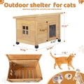 Agitree Outdoor Wooden Pet House, Weatherproof Winter Shelter for рuррy and Small Cats, Elevated Design with Window (Yel