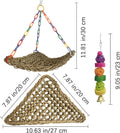 Bird Seagrass Mat Conure Hammock,Parrot Swing Toys Small Triangle Seagrass Woven Birds Net Climbing Chewing Bird Cage Ac