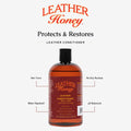 Leather Honey Complete Leather Care Kit Including 8 oz Cleaner and 16 oz Conditioner for use on Leather Apparel, Furnitu