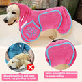 SlowTon Dog Bathrobe Drying Coat – Super Absorbent Microfiber Towel Wrap with Adjustable Collar & Belly Strap, Fast Drying Bath Robe for After Bath Swim, for Large, Medium, Small Dogs (Pink M)