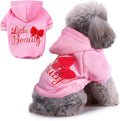 Print Dog Hoodies for Small Dogs, Soft Fleece Puppy Sweatshirts with Bow