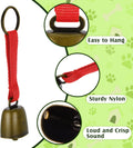 Moxweyeni 3 Pieces Loud Dog Collar Bells with Nylon Strap Pet Training Necklace Goat Bear Bell for Small Dog Collar Char