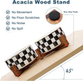 Ceramic Checkered Dog Bowls for Medium Dogs