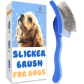 Worinkley Slicker Brush for Dogs, Professional Pet Doodle Grooming brushes for Goldendoodles, Labradoodles, Poodles - Long Pin Detangler for Dematting dog slicker brush - Large