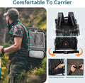 Petsfit Bird Carrier with Shade Cover,Adjustable Height Standing Perch and Great Ventilation, Fit for Medium/Large Sized Birds(Large, Grey1)