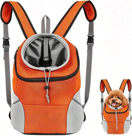Front Dog Carrier Backpack, Hands-Free Chest Travel Backpack for Small Medium Large Dogs & Cats