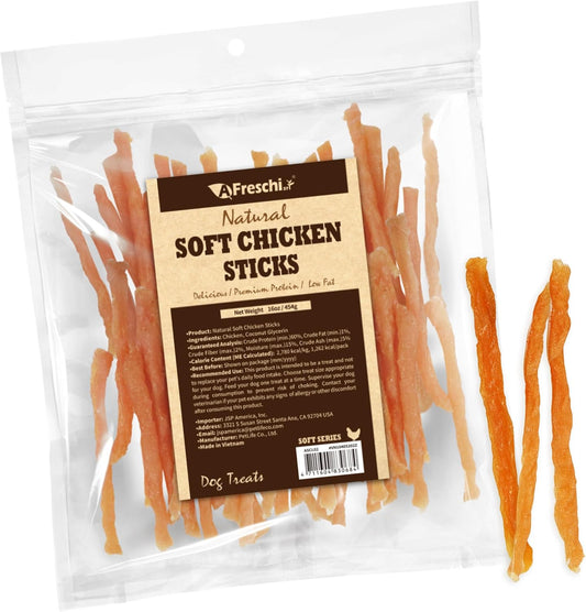 A Freschi srl® Soft Chicken Dog Treats, Chicken Sticks, 16 oz