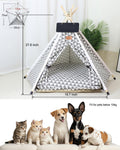 OAOAPLOS® Cat Tent and Dog Tent Bed Teepee, Indoor Dog Tent with Cushion, Small Pet Tent for Dogs and Cats, Cozy Cat Tee