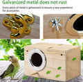 LinaLife 7.7" x4.7" Birds Nest Box Lovebird House Wood Parakeet Budgie Cockatiel Breeding Nest Box Cage Wood House for Finch Lovebirds Cockatiel Budgie Conure Parrot