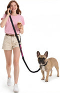 Hands Free Dog Leash, 5.9-10.1ft Crossbody Dog Leash & Waist-Wear Adjustable with Upgraded Duty Clip, Dual-Zone Length C