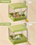 septillar Bird Feeder and Bath for Cage, Hanging Bird Bathtub Bath Shower Box Bowl, Bird Cage Accessories Suitable for S