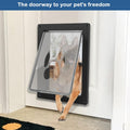 CEESC Large Dog Door for Pets Up to 80 lb, Weatherproof Pet Door for Cats and Dogs, Durable, Snap-in Closing Panel Included, Suitable for Interior and Exterior Doors (Large, Black)