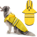 Paiaite Dog Raincoat: Hooded Slicker Poncho, Durable Waterproof Jacket with Reflective Stripes for Safety, Convenient Le