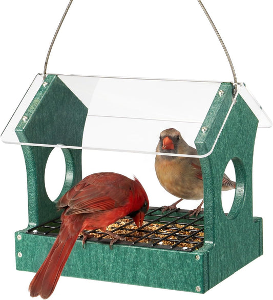 Kingsyard Rain-Resistant Platform Bird Feeder for Outdoor Hanging
