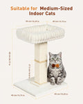 Modern Cat Scratching Post with Top Plush Bed for Indoor Cats