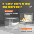 BAGHPBM No Mess Automatic Bird Feeder,Multifunctional Parrot Seed Feeders,Transparent Seed Food Container,Bird Cage Accessories for Canaries Budgies Lovebirds Conures Cockatiels