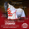Jeffers Romper Stomper Sweet Itch Fly Sheet for Horses with Detachable Neck 81", Breathable Mesh Cotton Blend Top, UV & 