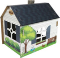 ASPCA Cardboard Cat House Hideaway Playhouse with Cat Scratcher Scratching Pad 19" L x 13" W x 17" H