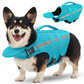 Dog Life Jacket Dog Life Vest for Swimming Boating with Detachable Front Chin Float High Buoyancy Pool Lifesaver Adjustable Reflective Ripstop Pet Preserver with Rescue Handle(Turquoise, S)