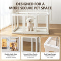 Jalove Acrylic Dog Playpen Indoor, 24“ H Plastic Pet Playpen with Door, Clear Pet Play Pen for Puppy Rabbit, Easy Assemble Dog Pen, Preferable for Small Cage, White 10 PCS