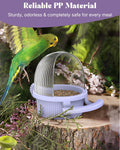 Pawfly No Mess Bird Feeder with Water Dispenser, Food and Water Bowl for Parakeet, Parrot, Cockatiel, Budgie and Lovebir