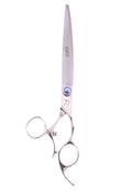 ShearsDirect Japanese 440C Stainless Steel Curved Shear with Swivel Off Set Handle Design, 8-Inch