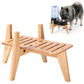 Stand for Dog Water Food Dispensers, Suitable for Medium Breeds - Bamboo Holder for Elevated Raised Automatic Gravity Dog Feeders - Medium Size