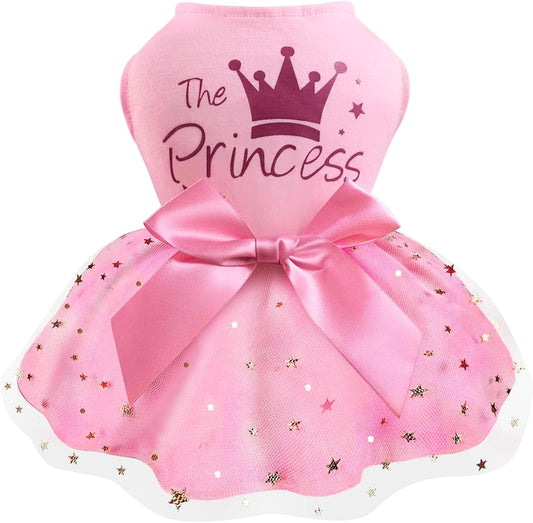 Idepet Princess Dog Dress Puppy Skirt Pet Apparel Birthday Tutu