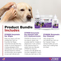 Zymox Enzymatic Ear Solution for Dogs and Cats, Ear Wipes, & Ear Cleanser - Product Bundle - for Dirty, Waxy, Smelly Ear