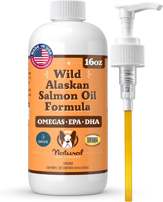 Natural Dog Company Wild Alaskan Salmon Oil for Dogs - 16 oz