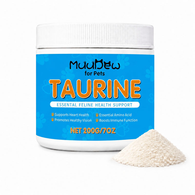 Taurine for Cats, Cat Taurine Supplement for Heart, Vision, Skin & Coat and Immune Support Unflavored Taurine Powder for All Ages Including Kittens – 7 oz