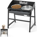Spill Proof Tilted Elevated Dog Bowls for Large Breed, 15“ Tall Raised Dog Bowl with Stand, Stainless Steel Dog Food Bowl & Water Bowl Set for Indoor & Outdoor Use, Easy Clean Large Dog Bowl Dog Dish