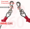 Petest Reflective Tie Out Cable with Crimp Cover for Super Dogs Up to 250 Pounds, 40 Feet
