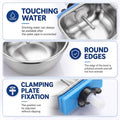 Potchen 10 Pack Rabbit Waterer Bowl, Stainless Steel Auto Chew Proof Cage