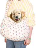 Floral Dog Sling Carrier for Small Dogs & Cats 5-15LBS, Medium